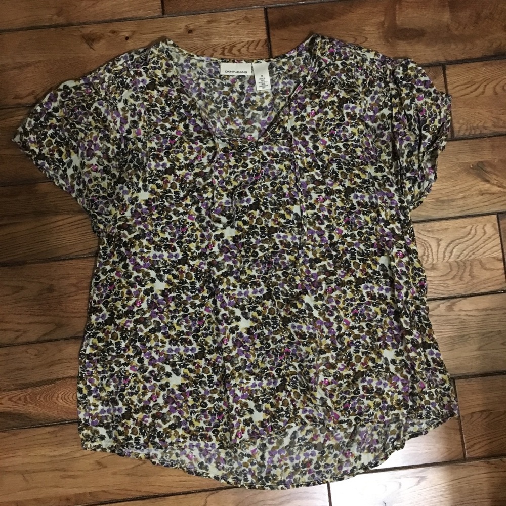 DKNY Jeans floral print top medium large